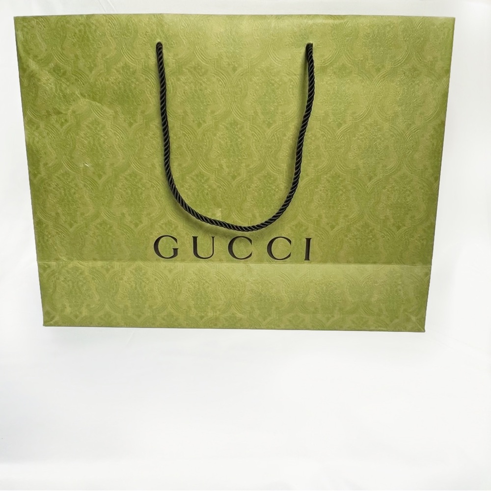 GUCCI Green Paper Boutique Large Shopping Bag